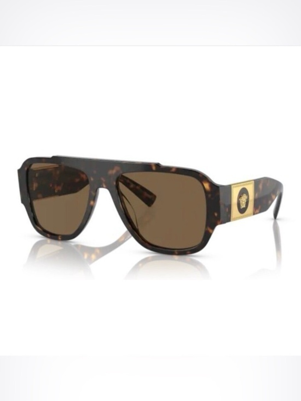 Versace 0VE4436U 108/73 Havana/Dark Brown Soft Rectangle Men's Sunglasses